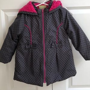 💗Grey/Pink Sherpa lined girls coat💗